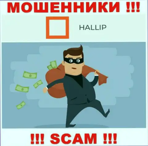 Работая с дилинговым центром Hallip Вы не выведете ни рубля - не отправляйте дополнительно финансовые активы