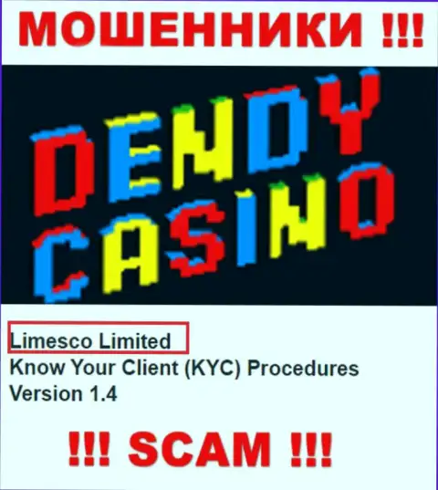 Информация про юридическое лицо internet мошенников Dendy Casino - Лимеско Лтд, не сохранит Вас от их грязных лап