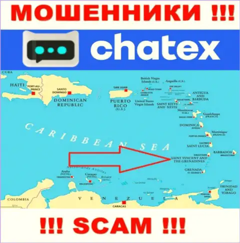 Не доверяйте ворюгам Chatex, ведь они базируются в оффшоре: Сент-Винсент и Гренадины