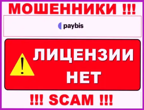 Информации о номере лицензии PayBis на их официальном web-сайте не приведено - это РАЗВОДИЛОВО !