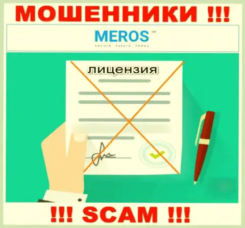 Компания MerosTM не имеет лицензию на осуществление деятельности, поскольку internet-мошенникам ее не дали