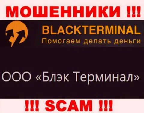 На официальном веб-сайте Black Terminal указано, что юридическое лицо конторы - ООО Блэк Терминал