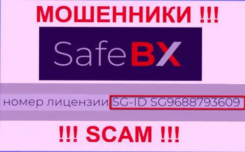 SafeBX Com, запудривая мозги наивным людям, разместили у себя на сайте номер своей лицензии