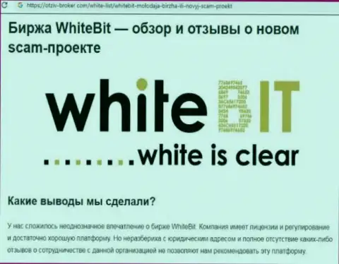 White Bit - это контора, сотрудничество с которой доставляет лишь убытки (обзор афер)