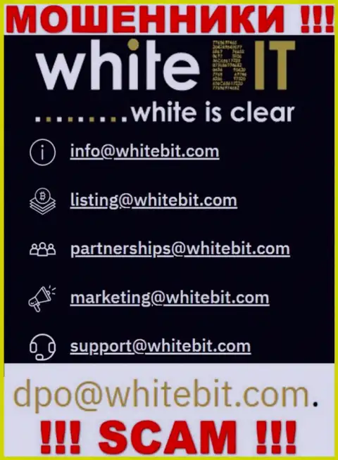 Советуем избегать всяческих общений с ворами WhiteBit, даже через их адрес электронного ящика