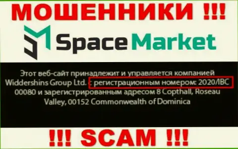 Номер регистрации, который принадлежит организации SpaceMarket Pro - 2020/IBC 00080