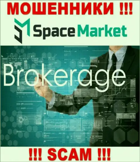 Сфера деятельности преступно действующей организации SpaceMarket - это Брокер