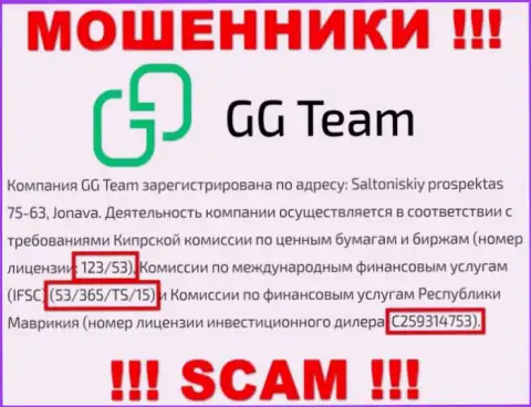 Слишком рискованно доверять компании GG Team, хоть на веб-сайте и показан ее лицензионный номер