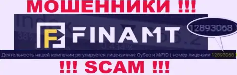 Аферисты Finamt не прячут свою лицензию, представив ее на онлайн-сервисе, но будьте начеку !!!