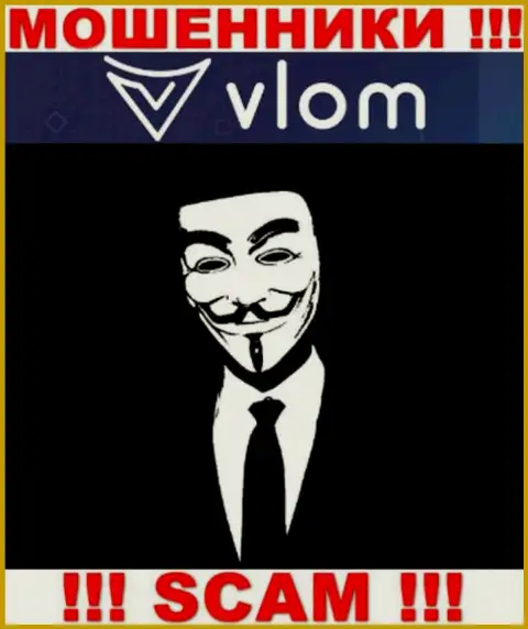 Информации о непосредственных руководителях организации Vlom найти не удалось - поэтому очень опасно совместно работать с этими мошенниками