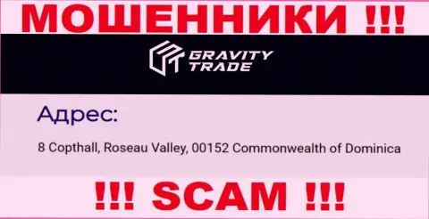 IBC 00018 8 Copthall, Roseau Valley, 00152 Commonwealth of Dominica - это офшорный юридический адрес ГравитиТрейд, показанный на сайте указанных воров
