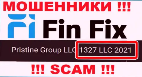 Регистрационный номер очередной мошеннической компании Fin Fix - 1327 LLC 2021