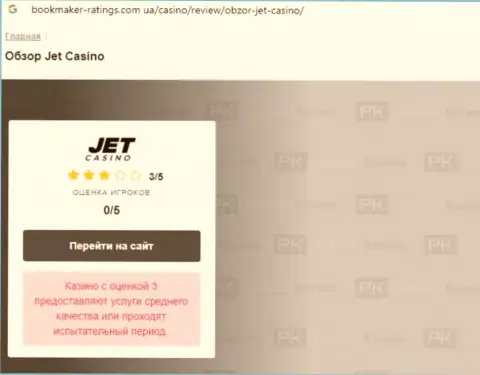 Публикация с реальным обзором мошеннических деяний JetCasino