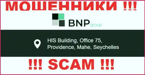 Противозаконно действующая организация BNPLtd расположена в офшоре по адресу - HIS Building, Office 75, Providence, Mahe, Seychelles, будьте очень осторожны