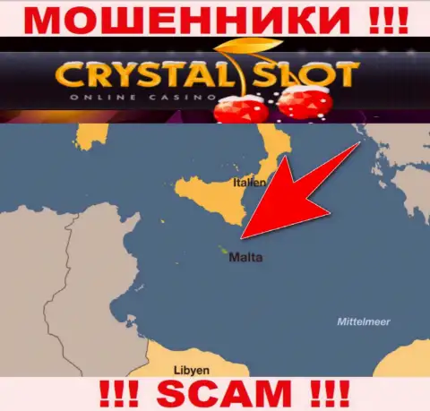 Malta - именно здесь, в оффшорной зоне, базируются интернет-мошенники КристалСлот