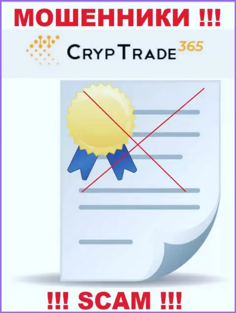 С Cryp Trade365 весьма рискованно сотрудничать, они даже без лицензии на осуществление деятельности, нагло крадут денежные активы у своих клиентов