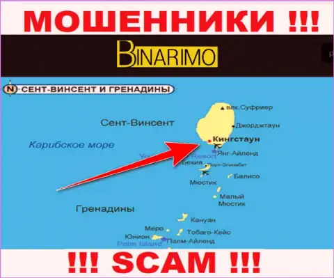 Организация Binarimo - это internet-мошенники, обосновались на территории Kingstown, St. Vincent and the Grenadines, а это офшорная зона