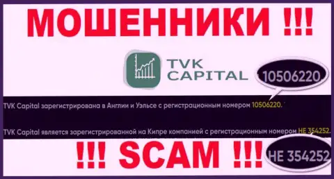 Будьте осторожны, наличие регистрационного номера у TVK Capital (10506220) может быть ловушкой
