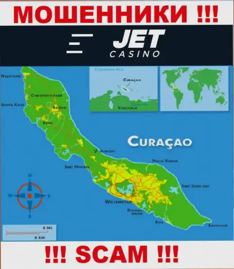 Curaçao - это юридическое место регистрации организации Jet Casino
