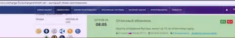 Информация об деятельности обменного пункта БТЦ Бит представлена в отзывах на веб-портале okchanger ru