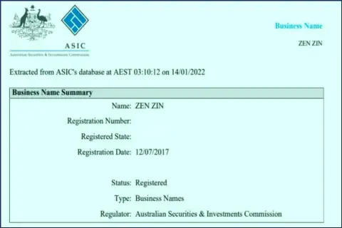 Регистрация биржи Зиннейра Эксчендж финансовым регулятором Австралии