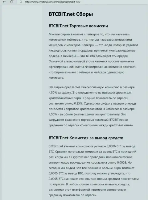 Публикация с обзором процентов обменки БТКБИТ ОЮ, опубликованная на информационном сервисе CryptoWisser Com